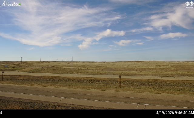 Hwy 1: West of Alderson Gas Plant Road near Suffield — North side of HWY
