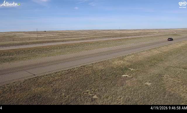 Hwy 1: West of Alderson Gas Plant Road near Suffield — North side of HWY