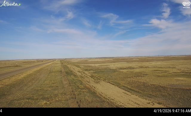 Hwy 1: West of Alderson Gas Plant Road near Suffield — North side of HWY