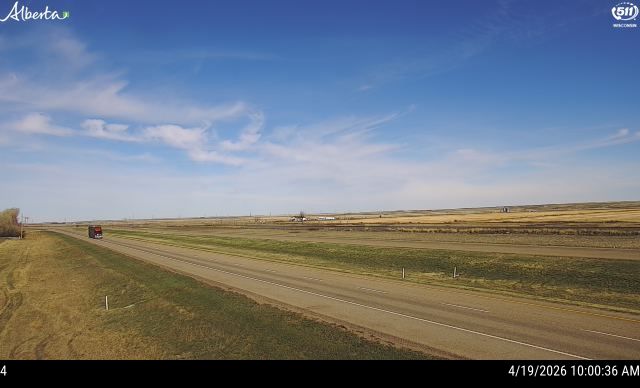 Hwy 1: East of Range Road 40 near Irvine — South side of HWY