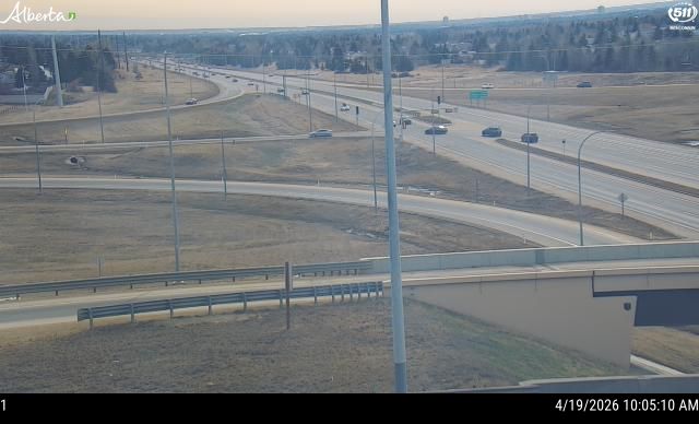 Hwy 216: Anthony Henday Drive and Whitemud Drive West Interchange — SB,  West side of HWY