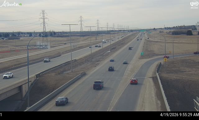 Hwy 216: Anthony Henday Drive and Whitemud Drive West Interchange — SB,  West side of HWY