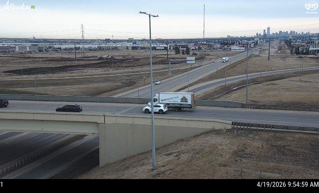 Hwy 216: Anthony Henday Drive and Stony Plain Road West Interchange — SB,  West side of HWY